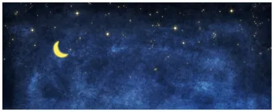 Produktbild von Wallario Premium Glasbild, freischwebende Optik, kräftige Farben, Größe 125 x 50 cm Motiv Wolkenhimmel mit Mond und Sternen