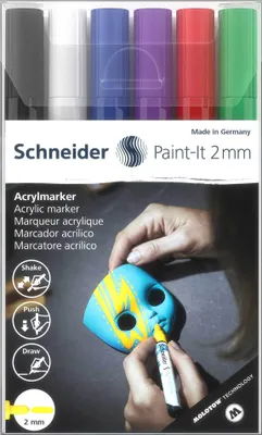 Immagine prodotto di Schneider 120195 6 Schneider Paint-It 310 V1 Acrylstifte farbsortiert 2,0 mm