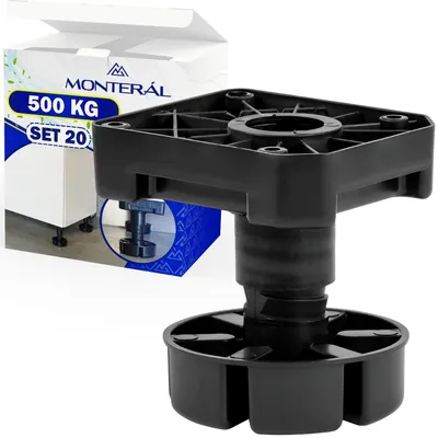 Kunststoff-Möbelfüße, verstellbar 85-125 mm, 500 kg, 20 St.