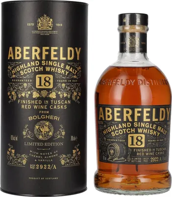Image de Aberfeldy 18 Years Old Red Wine Casks BOLGHERI 43% Vol. 0,7l en boîte cadeau