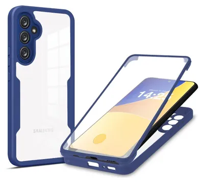 Produktbild von 360 Grad Rundum Schutz Handyhülle für Samsung Galaxy S24 Full Cover Vollschutz Case Farbe: Blau