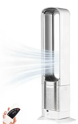 Obrázek produktu pro Zimilo 32palcový věžový ventilátor s dálkovým ovládáním a 7,5hodinovým časovačem, 3 rychlosti, 60° oscilace, pro ložnice a kanceláře, stříbrný