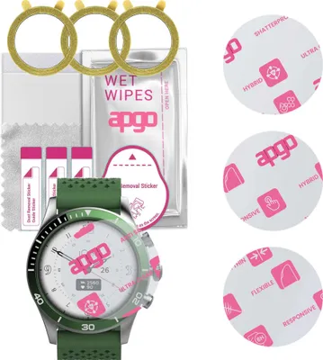 Produktbild von apgo 3 Stück Schutzglas, klar, kompatibel mit Forever ICON AW-100 Smartwatch, Hybrid 8H, Ersatz für Hartglas, Displayschutzglas, Bildschirmschutz, Displayschutz, kratzfest
