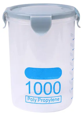Produktbild von Frischhaltedose, 1000 ml, Kunststoff, stapelbar, luftdicht, Müsli-Trockenglas für die Organisation in der Küche, Blau