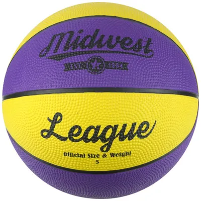 Produktbild von Midwest Basketball gelb lila Größe 5 Gummi für drinnen und draußen