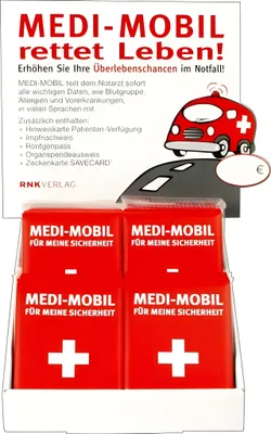 Produktbild von RNK Notfall-Informations-Set MEDI-MOBIL mit Inhalt DIN A7 rot