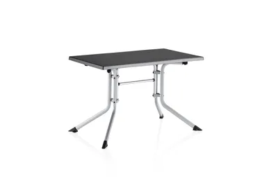 A product shot of a folding table against a white background.