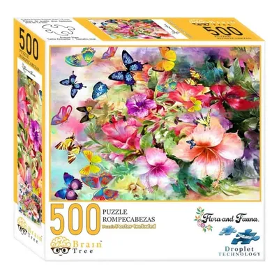 Obrázok produktu pre Brain Tree Puzzle Kvety a motýle 500 dielikov