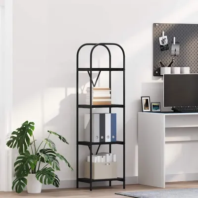 Produktbild von "Schlussverkauf" Bücherregal rechteckig - 1 pc - Büroregal mit Stauraum - Schwarz Eichen-Optik 40x30x146 cm Holzwerkstoff  C12267