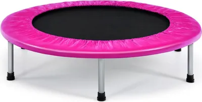 Image de Trampoline rose pliable de 97 cm pour enfants, capacité de charge de 150 kg