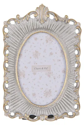 Image de Clayre & Eef Cadre photo 10x15 cm Gris Or Plastique