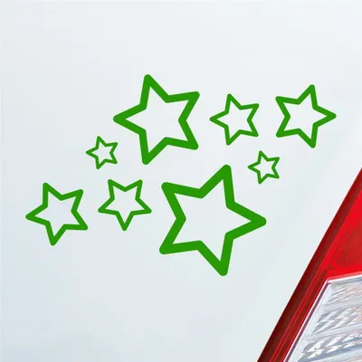 Produktbild von Auto Aufkleber Sterne Stars 15x10 cm Hellgrün Sticker Heckscheibenaufkleber