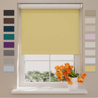 Produktbild von DTCH® Verdunkelungsrollo 60 x 190 cm Gelb, Größen von 40 bis 240 Breite, Ohne Bohren möglich