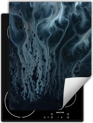 Immagine prodotto di DarHaus Piastra di copertura per fornelli Piastra di copertura monopezzo per piano cottura in ceramica Copertura per piano cottura a induzione Tappetino avvolgibile 40x52 cm, blu navy - marmo