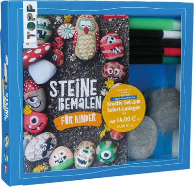 Produktbild von Kreativ-Set Steine bemalen für Kinder (Buch + Material)