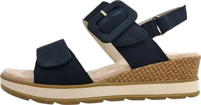 Produktbild von Caprice Damen Sandale mit überzogener Schnalle und Keilabsatz 9-28753-42, Größe:38 EU, Farbe:Blau