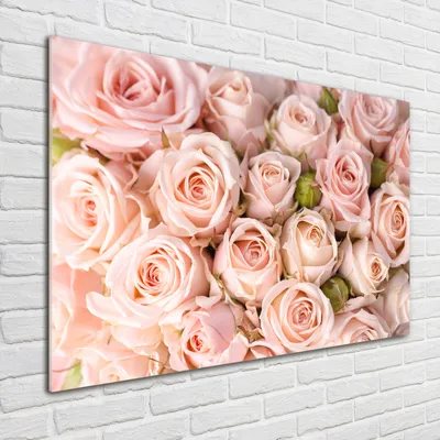 Produktbild von Tulup® Glas-Bild - 100 x 70 - Wandbild aus Glas - Wandkunst - Wandbild hinter gehärtetem Sicherheitsglas - Blumen & Pflanzen - Rosen - Rosa