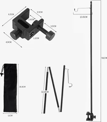 Image de Lanterne de camping portable en plein air, réverbère, support de lumière suspendu, support de fixation avec sac de rangement pour le camping, la randonnée, le pique-nique, le feu de camp printanier, la pêche