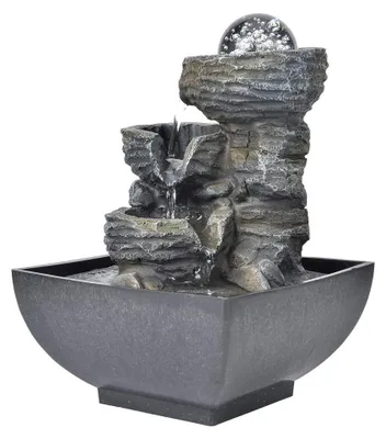 Immagine prodotto di Kamerfontein con illuminazione a LED e sfera di cristallo, 19 x 13 x 13 cm