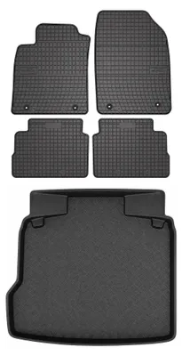Produktbild von Gummimatten + Kofferraumwanne für Opel Vectra C 2002-2008 (Schrägheck) – Schwarz, passgenau – Wielganizator SolidPRO