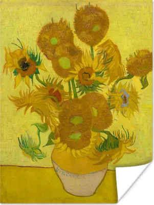 Produktbild von MuchoWow® Poster Sonnenblumen - Vincent van Gogh 90x120 cm - Wohnzimmer