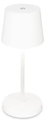 Image de Lampe a poser LED rechargeable USB-C 2.6W 10.5x26cm Cylindrique 150lm 3000K Blanc chaud IP44 Tactile dimmable Blanc Lampe de table Salon chambre exterieur