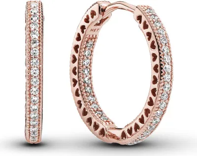 Produktbild von Pandora Creolen Unendliche Herzen 286318CZ 14k rosé vergoldet