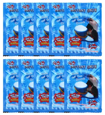 Kunstschneepulver 80 g, 10 Stück, täuschend echt, für Weihnachtsdeko