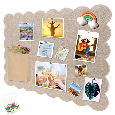 Produktbild von Selbstklebende Filz-Pinnwand (60 x 40 cm) – Faltbar, dekorativ, ohne Bohren, dunkelbraun