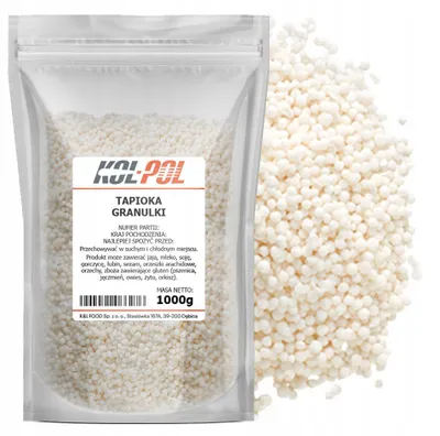 Zdjęcie produktu dla TAPIOKA KULKI 1kg Granulki skrobia z manioku naturalna jakość Kol-Pol