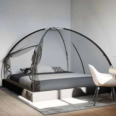 Produktbild von vidaXL Moskito-Netzzelt Mongolisch 220 Schwarz 200x200x135 cm