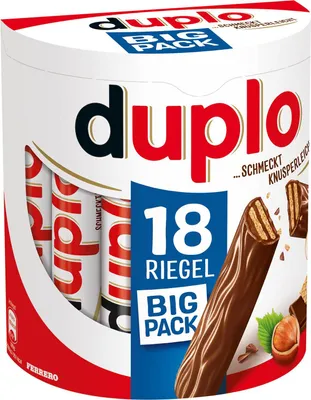 Produktbild von Ferrero duplo Big Pack 18 Riegel mit Waffel Nugatfüllung und Schokolade 327g