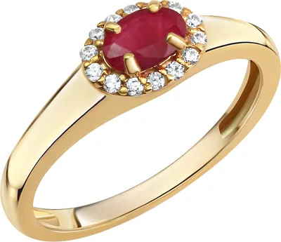 Produktbild von V Ring 333 Gelbgold Rubin und Zirkonia