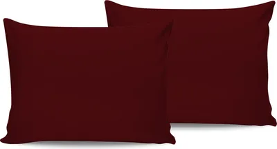 Produktbild von L'Essentiel Linge de Maison, De Maroon, Satin-Kissenbezug-Set (2 Stück) (EU) (IT), Kastanienbraun, 100 % Baumwollsatin, 50 x 80 cm