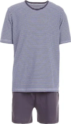 Produktbild von Pyjama Set Shorty - Gestreift, Farbe:navy, Größe:XL