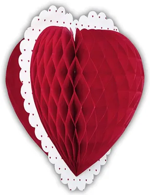 Produktbild von Wabenball, rotes Herz, Ø 25cm, Dekoration, Mottoparty, Hochzeit, Valentinstag