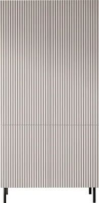 Produktbild von MIRJAN24 Kleiderschrank Aruba 4D 90, Drehtürenschrank mit vier Drehtüren, Metallfüße in der Farbe Schwarz (Farbe: Cashmere)