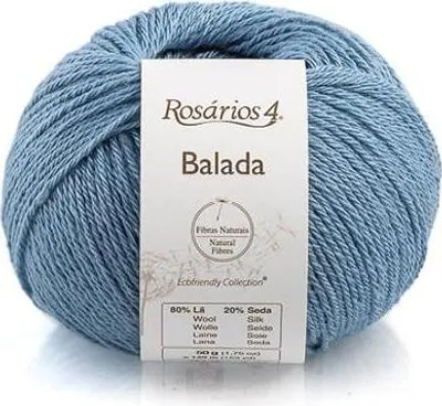 Produktbild von Rosarios 4 Balada Wolle, Sport-Stärke, 80% Wolle/20% Seide, Blau Töne, 50g - Weich & Leicht