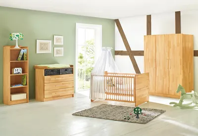 Image de Pinolino Chambre d'enfant 'Natura' grande, large, 3 pièces : lit, large commode à langer, grande armoire