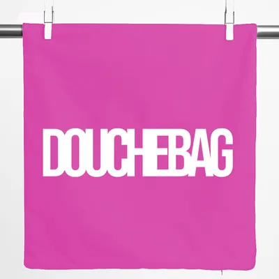 Produktbild von Huuraa Kissenbezug Douchebag Schriftzug 40x40cm Fuchsia Baumwolle Dekokissenbezug Geschenkidee