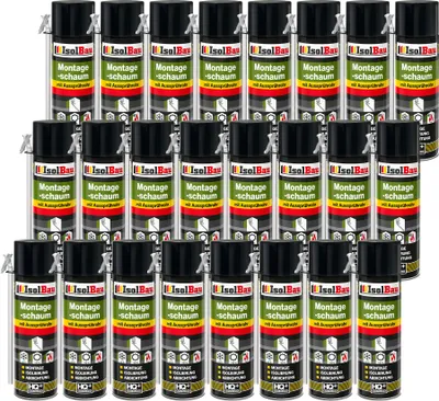 Produktbild von Isolbau 24 x 500 ml Montageschaum mit Aussprührohr - PolyurethanBauschaum für Montage, Isolierung, Abdichtung, Innen & außen