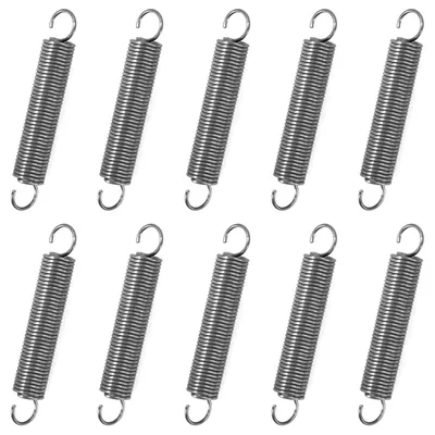 Zugfeder 60 mm, 90° Haken, Edelstahl, 1,1 mm Ø, 10 Stück