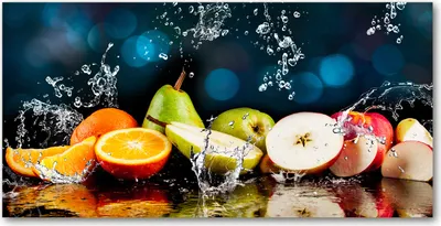Produktbild von Tulup® Glas-Bild - 100x50 -Wandkunst - Wandbild hinter gehärtetem Sicherheitsglas  - Essen & Getränke - Obst Wasser - Mehrfarbig