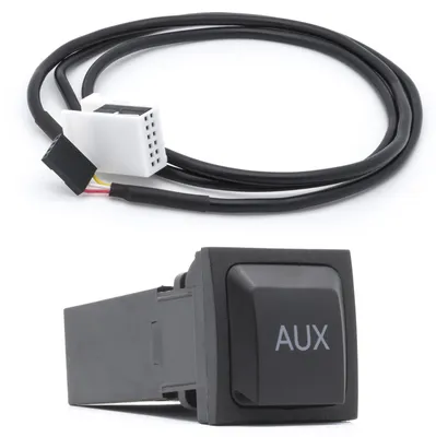 AUX Einbaubuchsen-Adapterkabel, 2 Stück, schwarz, matt