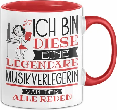 Produktbild von Musikverlegerin Tasse Geschenk Ich Bin Diese Eine Legendäre Musikverlegerin Von Der Alle Reden Geschenkidee Geburtstag Weihnachten (Rot)