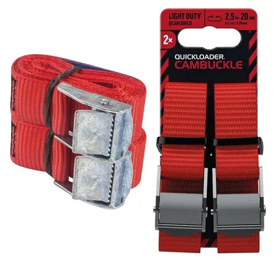 Obrázek produktu pro Upínací popruh se sponou Cambuckle, 300 kg, 2,5 m x 20 mm, 2ks
