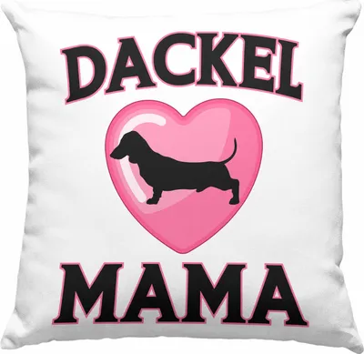 Produktbild von Trendation - Dackel Mama Deko-Kissen mit Füllung 40x40 Geschenk Frauen Dackel-Besitzerin (Rosa)