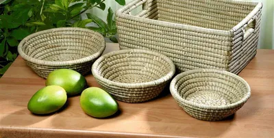 Produktbild von 3 Schalen "Natur" aus Seegras, Obschale, Dekoschale