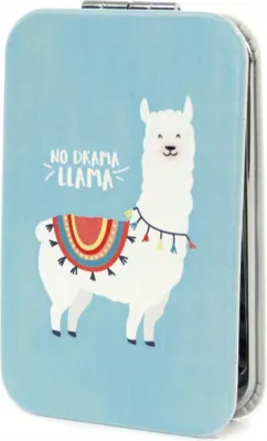 Produktbild von Taschenspiegel Lama Alpaka Motiv - Kosmetikspiegel mit Vergrößerung für Unterwegs