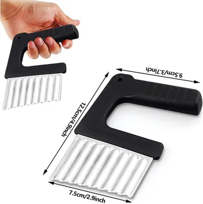 Obrázek produktu pro Chips Wave Cutter Kráječ na brambory z nerezové oceli Kráječ na ovoce Zeleninový salát Nástroj na krájení zeleniny Brambory Cibule